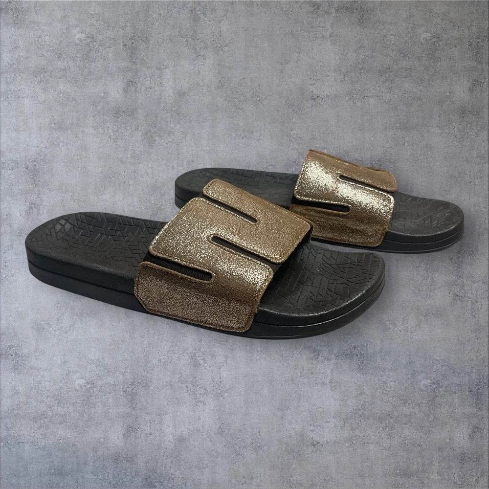 SAS Float Slide Sandals Sunstone  Gold Metallic Bronze Womens 10 Wide Slip On